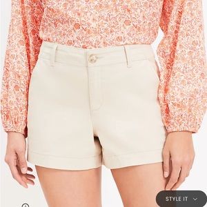 LOFT  Shorts The Monroe Chino Curvy Khaki Size 14